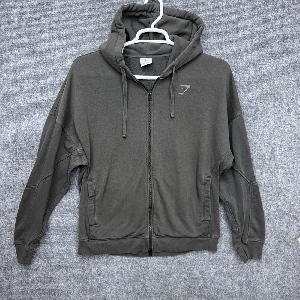 Gymshark Power Zip Up hoodie full zip jacket Men's size Medium Green
